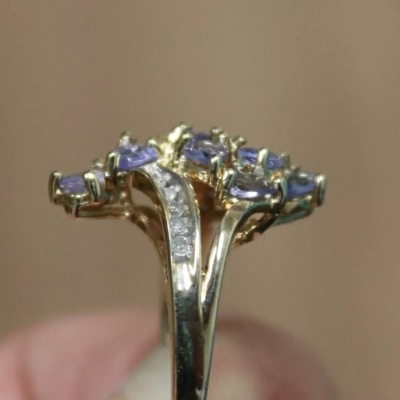 14K SOLID GOLD NATURAL TANZANITE RI… - Picture 5 of 5